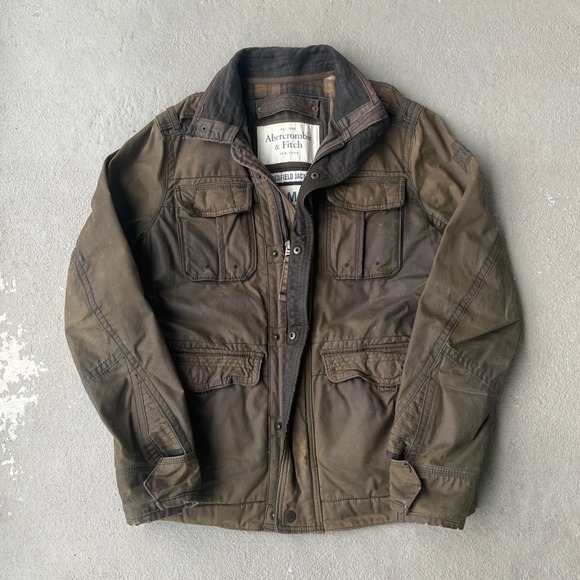 Abercrombie & Fitch Other - VTG Abercrombie & Fitch Redfield Jacket Mens M Waxed Cotton Flannel Lined Brown